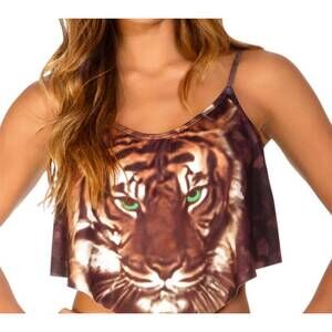 NEW ECO PEACE jungle jam allie drape tankini top in epe jungle jam